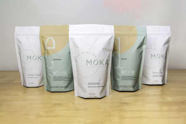 MOKA coffee bean products.